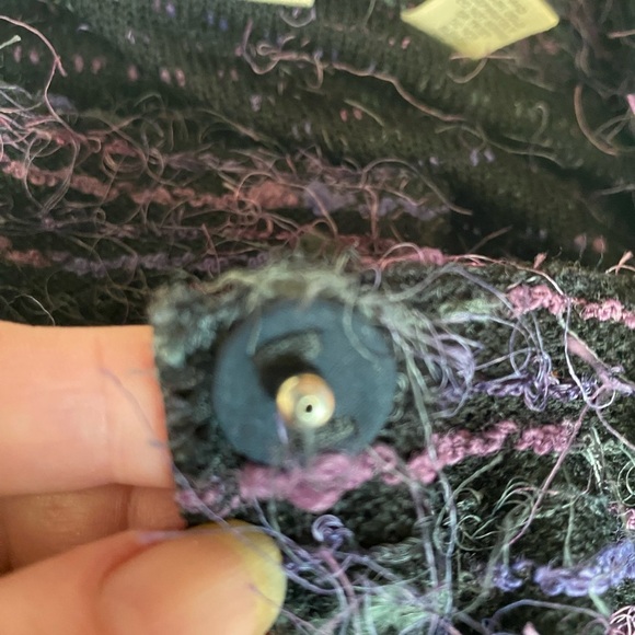 MARSH LANDING VINTAGE  PURPLE PLUM EYELASH CARDIGAN CAPELET JACKET Sz L EUC - Picture 8 of 13